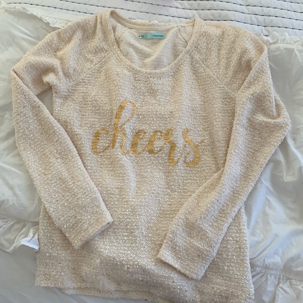 Maurices Gold Glitter Cheers Top Size Medium